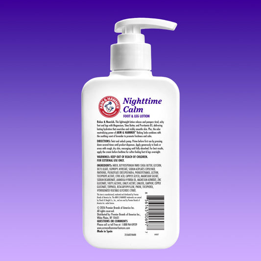 Arm & Hammer pump and label detail highlighting magnesium and moisturizers