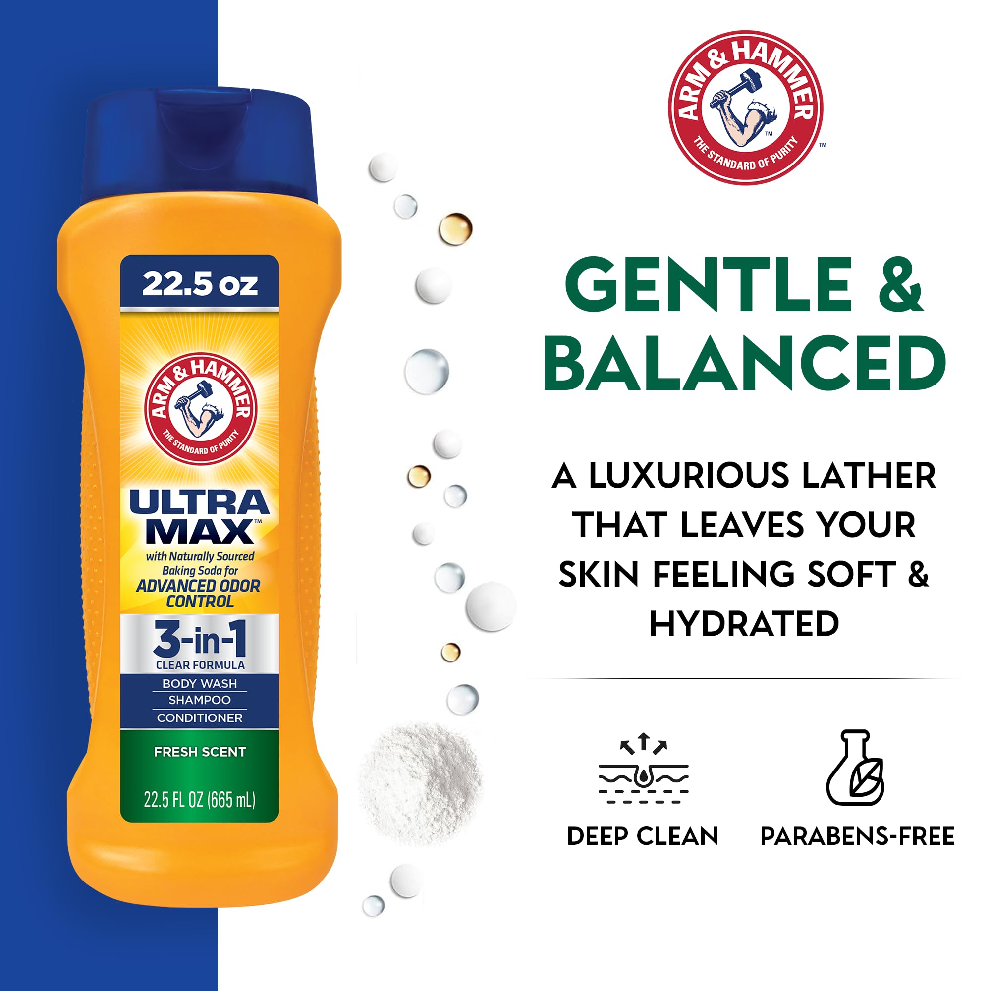 Arm & Hammer lather texture close-up demonstrating creamy moisturizing foam