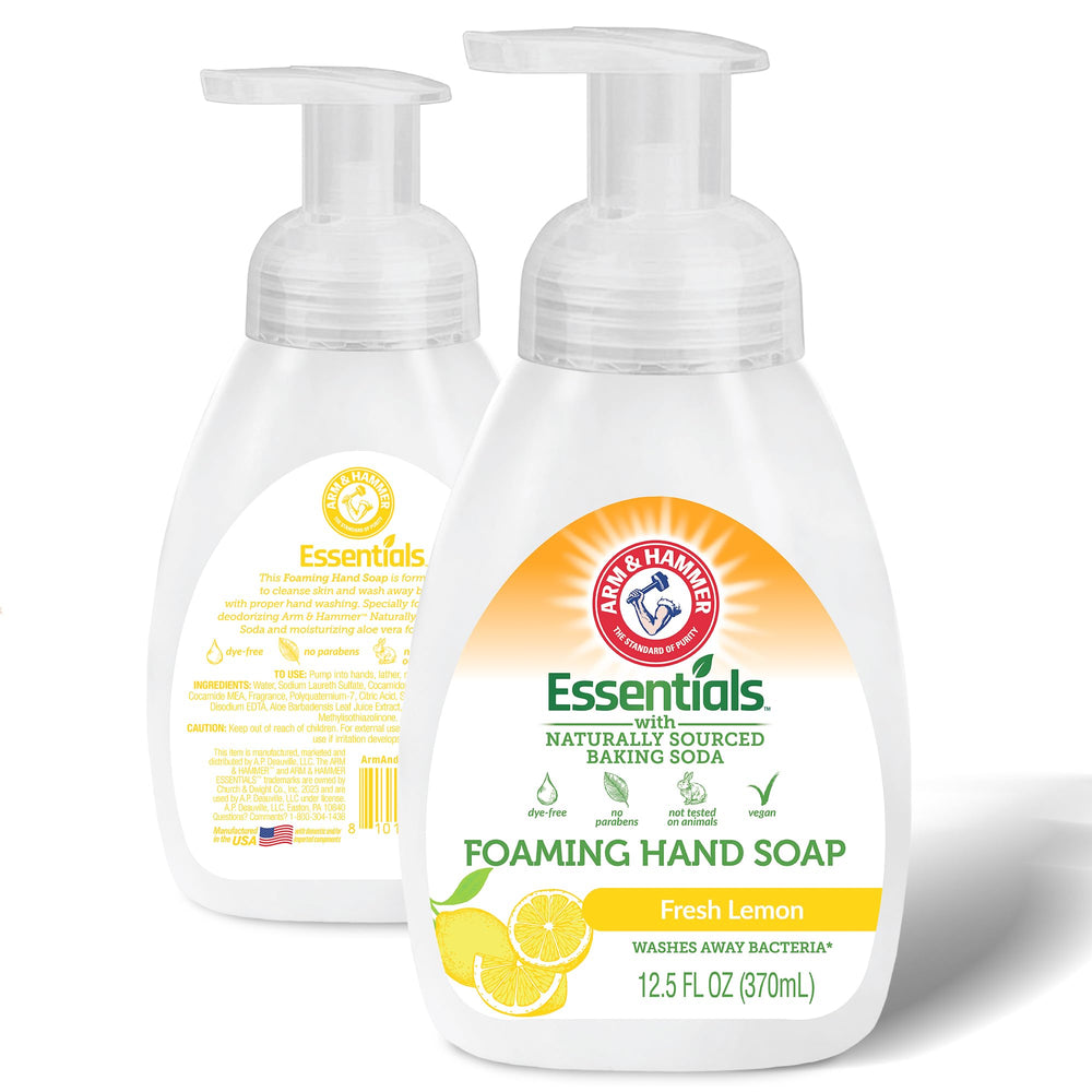 Arm & Hammer front label showing lemon scent and 12.5 fl oz benefits