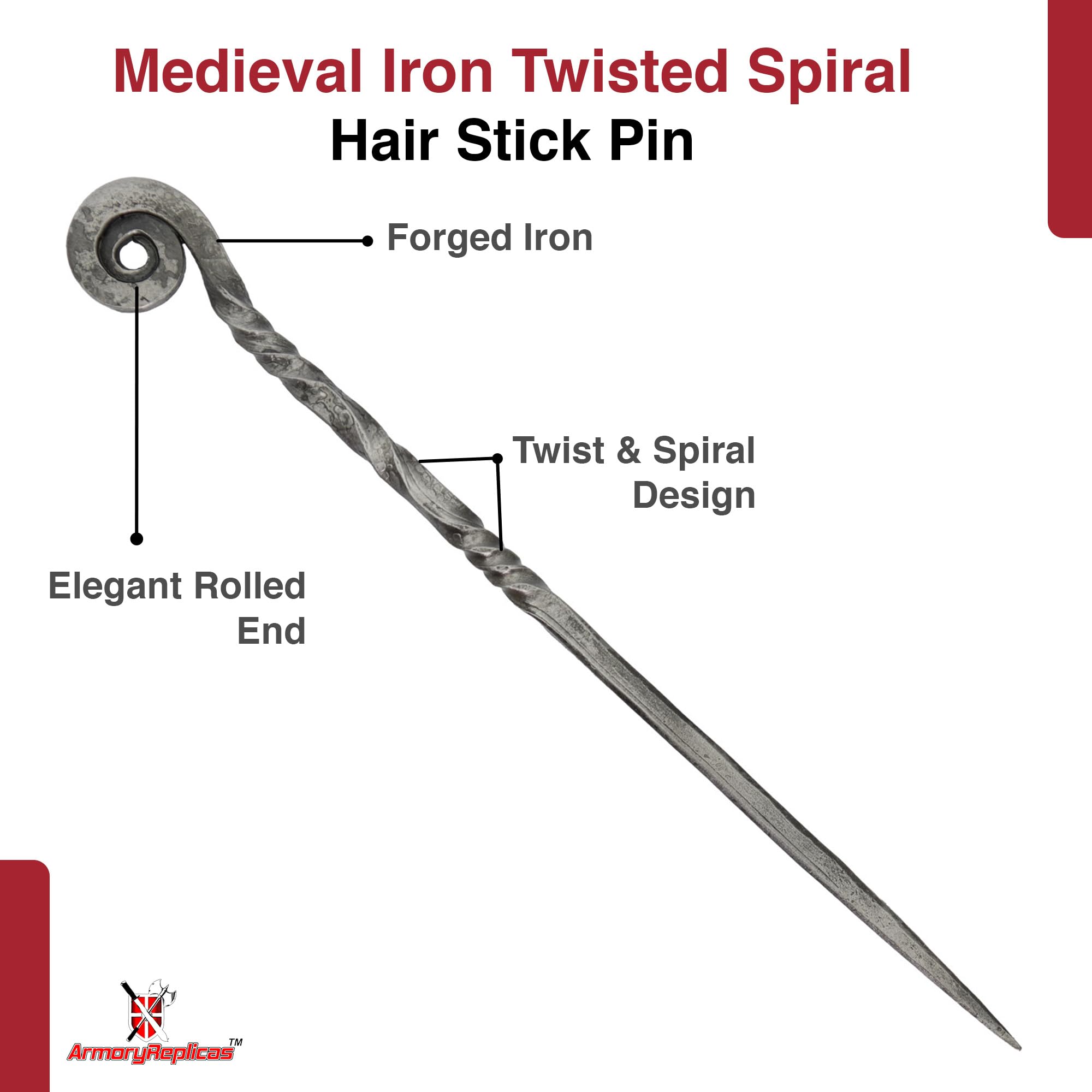 Armory Replicas forged iron texture and finish highlighting durable construction and authentic look