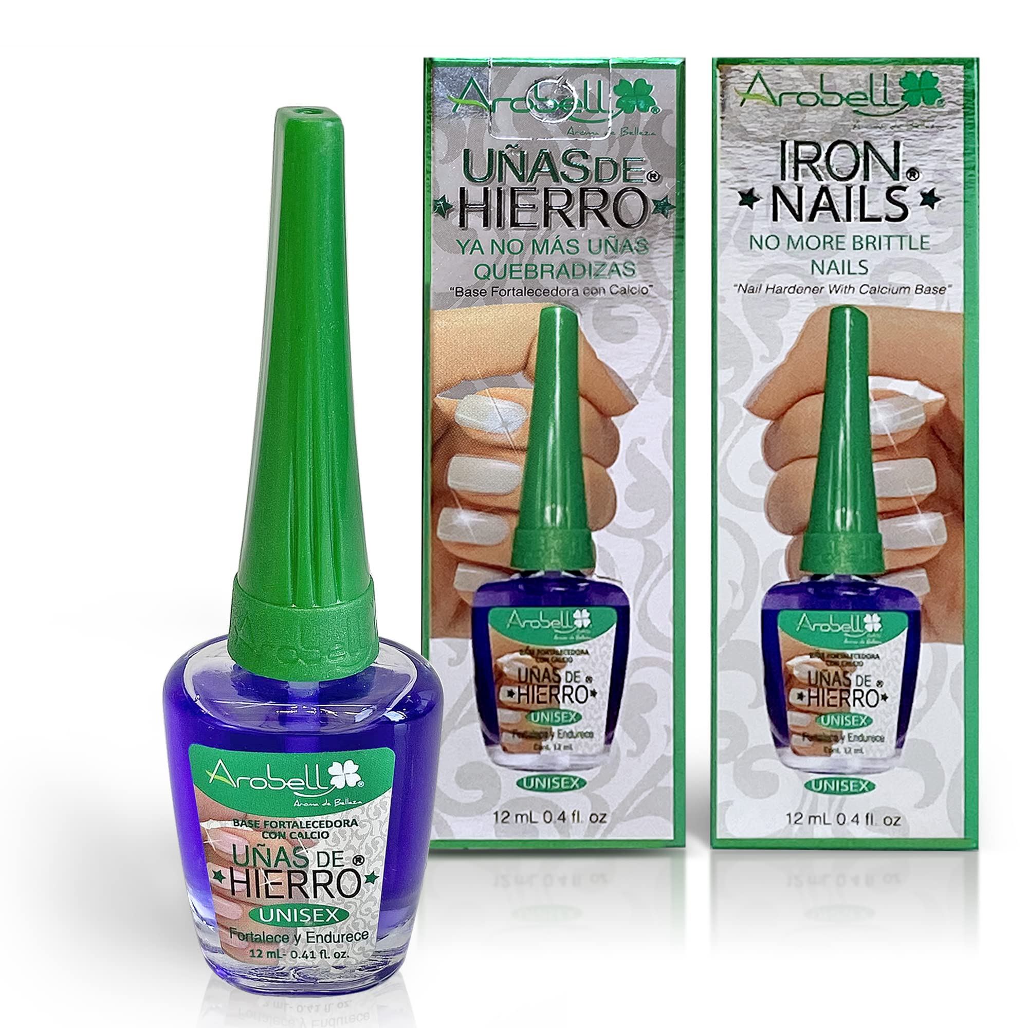 Arobell front packaging showing bottle and brand, promotes stronger nails