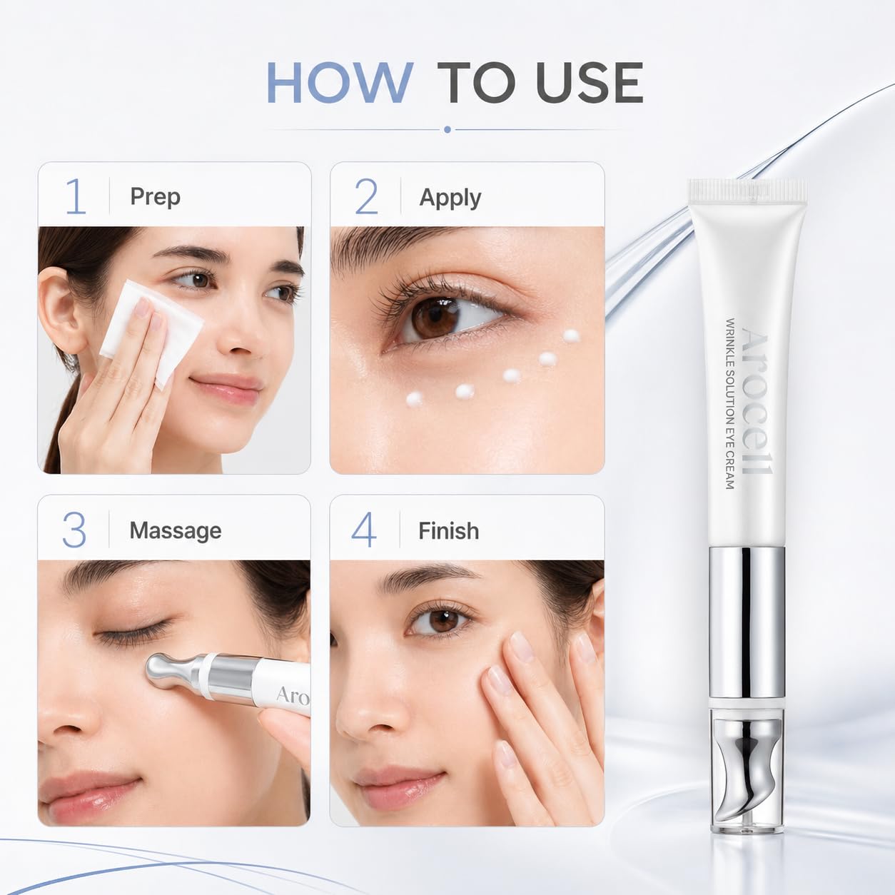 AROCELL lifestyle mirror shot illustrating morning application and refreshed look