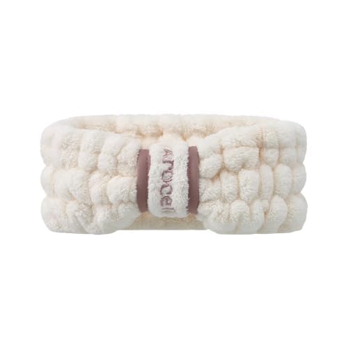 AROCELL OFFICIAL front view showing cream headband and mauve band, neat hair protection