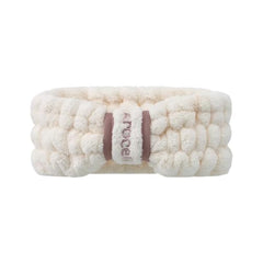AROCELL OFFICIAL front view showing cream headband and mauve band, neat hair protection