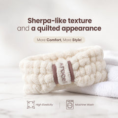 AROCELL OFFICIAL embroidered mauve band detail, elegant branding and durable stitch