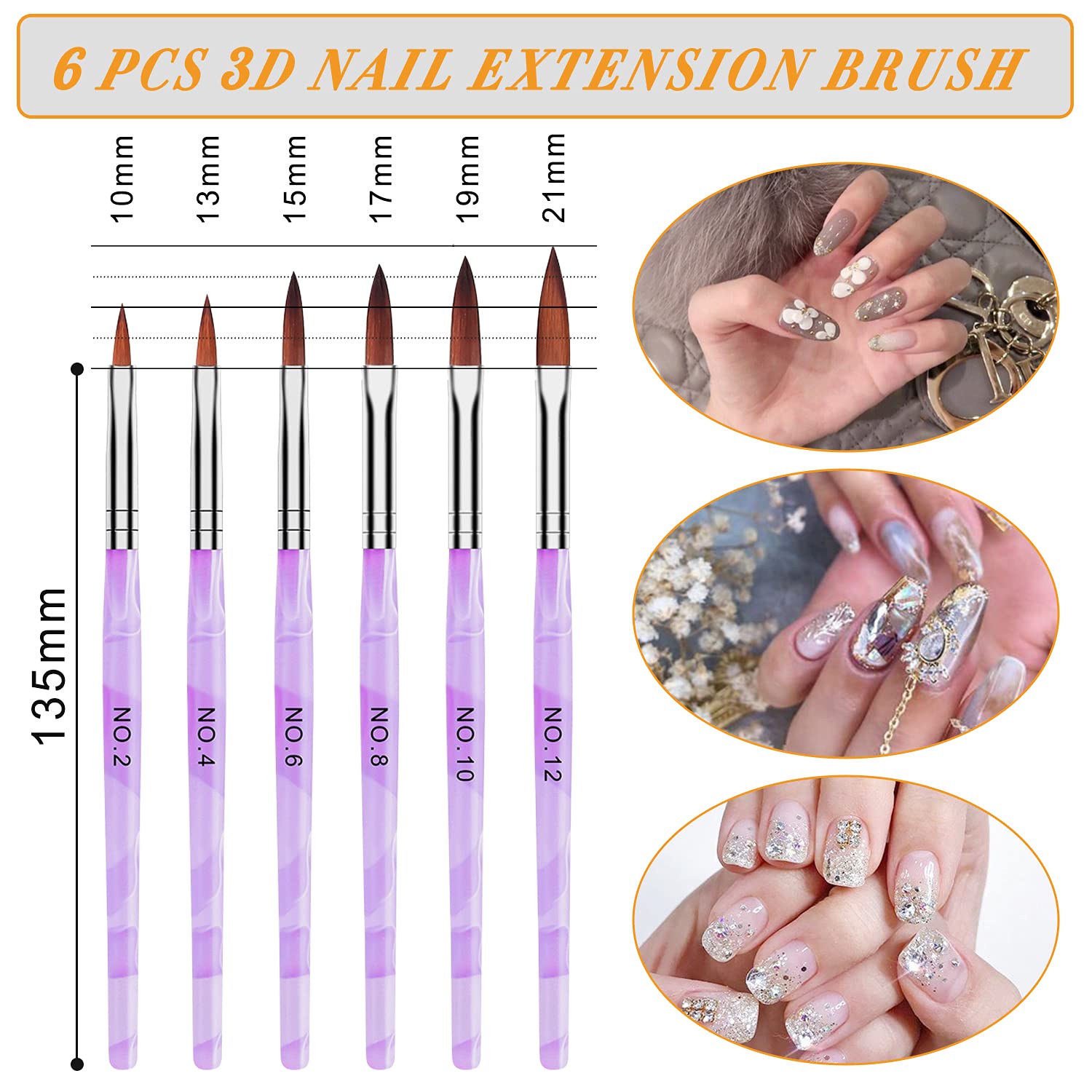 AROIC UV gel brushes arranged showing shapes and control for even coats