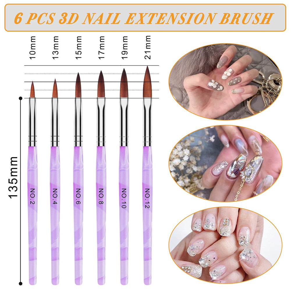 AROIC UV gel brushes arranged showing shapes and control for even coats