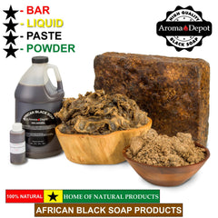 Aroma Depot raw ingredients display including cocoa pods and plantain ash