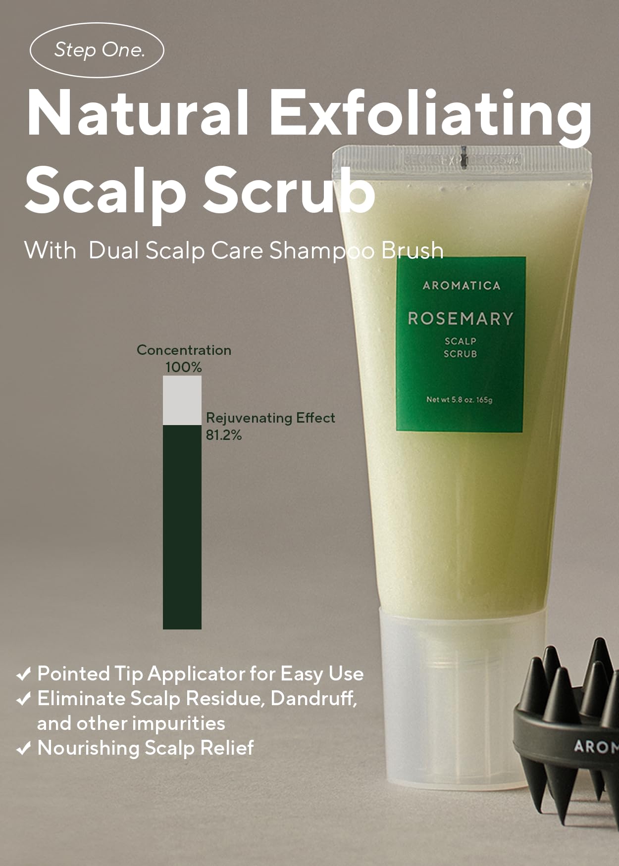 AROMATICA dual-brush massager detail showing dual textures for stimulation benefit