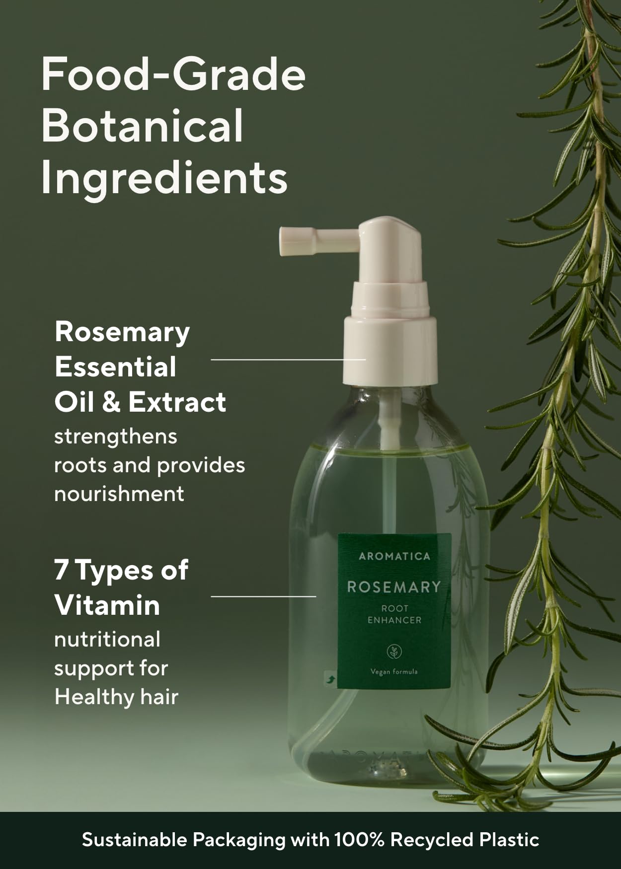 AROMATICA rosemary and black rice ingredient close-up showing botanical nourishment