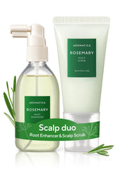 AROMATICA front packaging showing bottle and scrub, clear label for easy recognition and storage