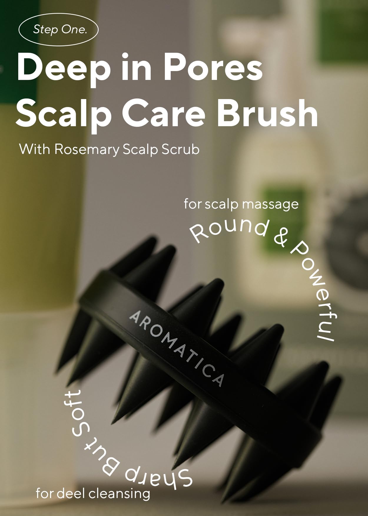 AROMATICA kit used in shower demonstrating easy routine and rinsable materials