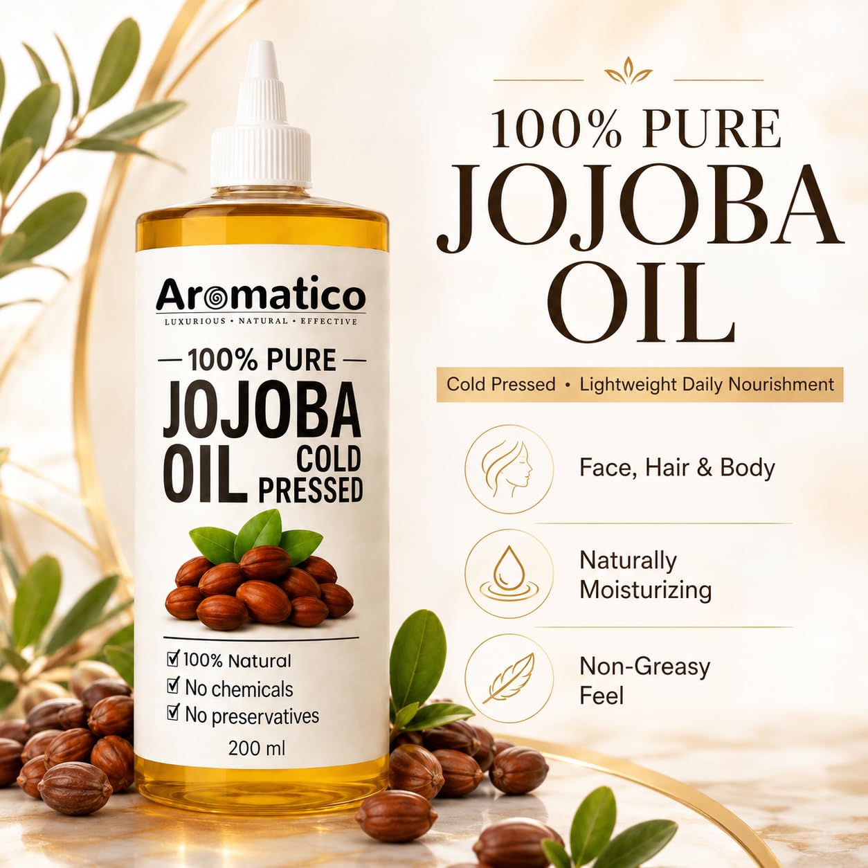 Aromatico drop pouring from bottle demonstrating controlled application