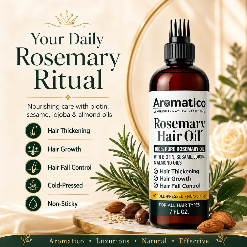 Aromatico bottle on bathroom counter for everyday routine convenience