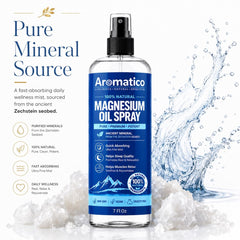 Aromatico spray action misting onto skin for quick absorption and easy use benefit