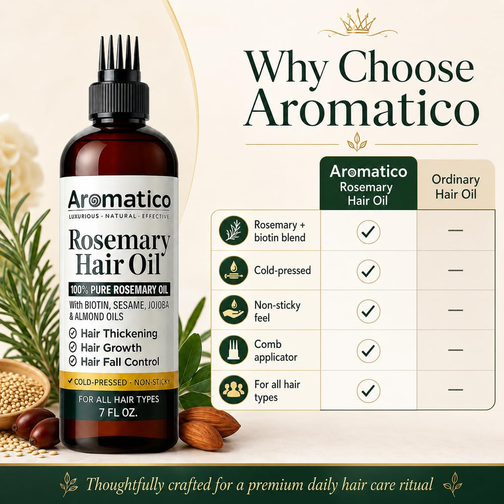 Aromatico after-treatment hair showing visible smoothness and shine