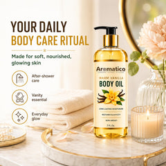 Aromatico bottle in hand showing 7 fl oz size and generous value
