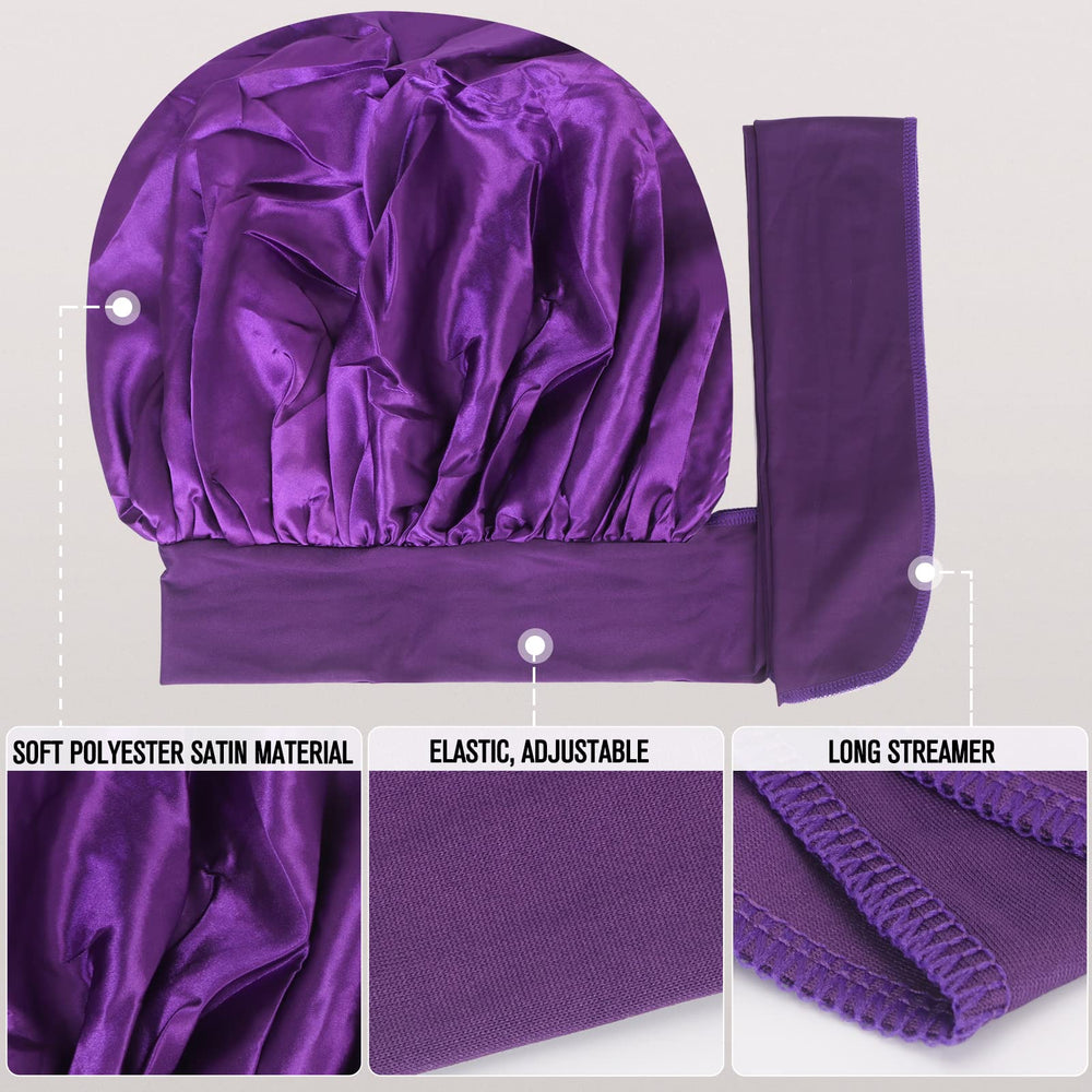 Arqumi bonnet containing a long bun to prevent frizz