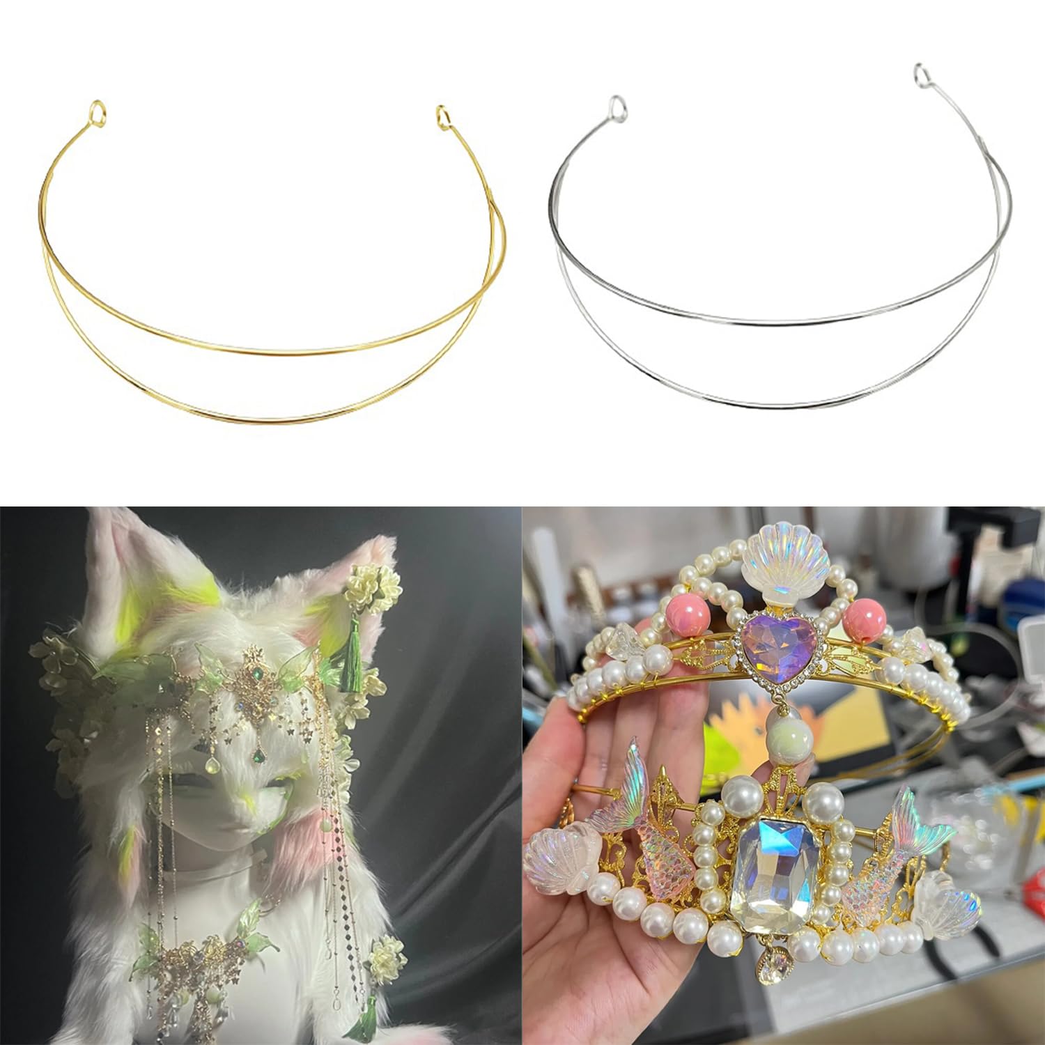 ArrErr gold and silver headband pair displayed together for color-coordinated DIY designs