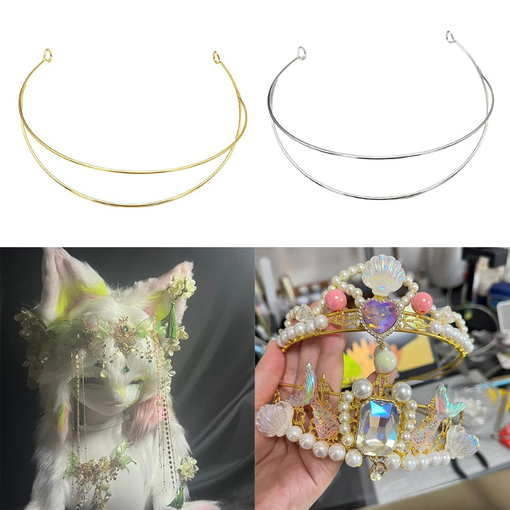 ArrErr gold and silver headband pair displayed together for color-coordinated DIY designs