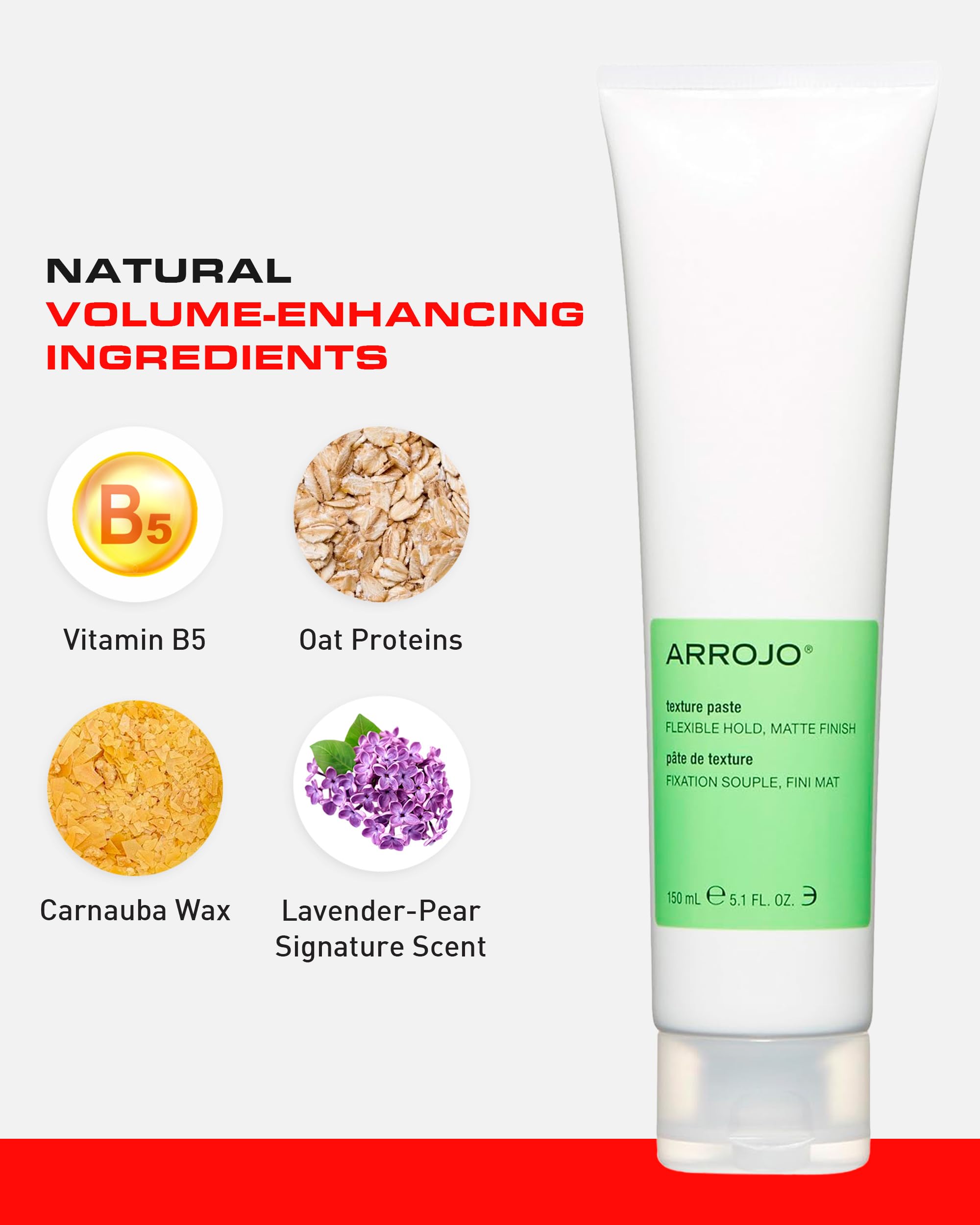 ARROJO hands applying paste to hair, demonstrates easy workability benefit