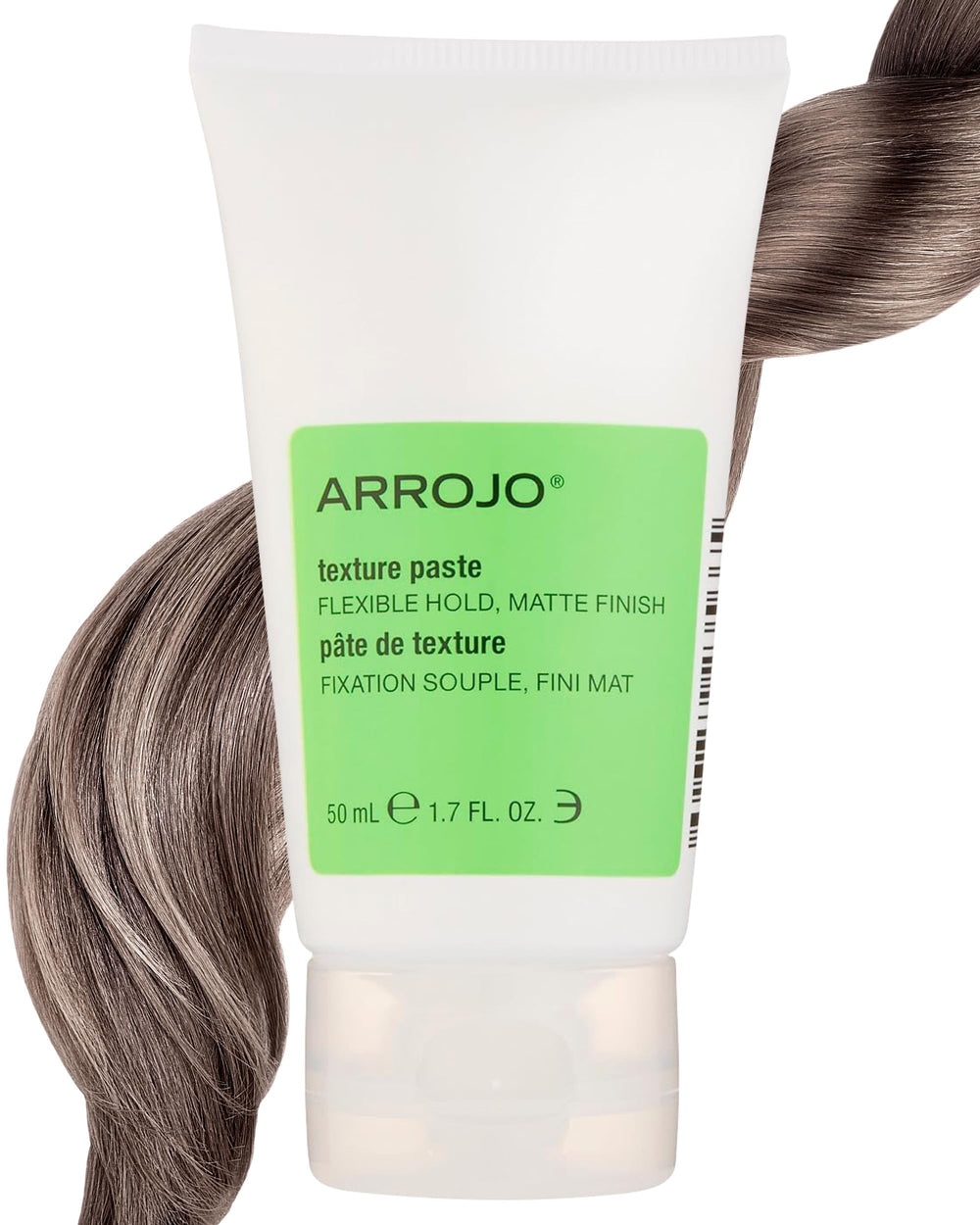 ARROJO front jar view showing label and size, highlights professional styling benefit