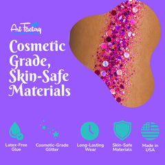 Art Factory shoulder and collarbone glitter adding reflective body highlight for photos