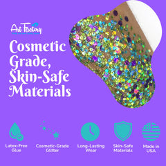 Art Factory hair root glitter highlight adding dimensional shimmer to hairstyles