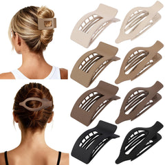 Artchita front packaging showing eight brown matte flat hair clips and benefits of compact storage