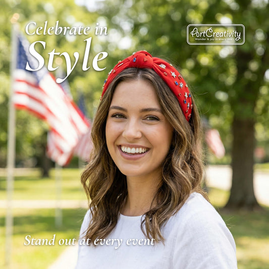ArtCreativity close-up of enamel USA charms, attractive patriotic detail for outfits