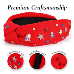 ArtCreativity crystal detail with red white blue sparkle, adds festive shine