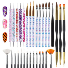 Artdone close-up of individual brush tips showing precise nylon filaments for fine detail