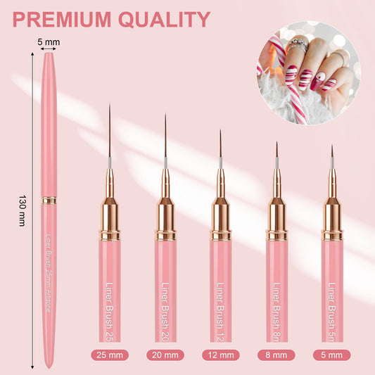 Artdone close-up of varied brush tips highlighting precision for delicate nail lines