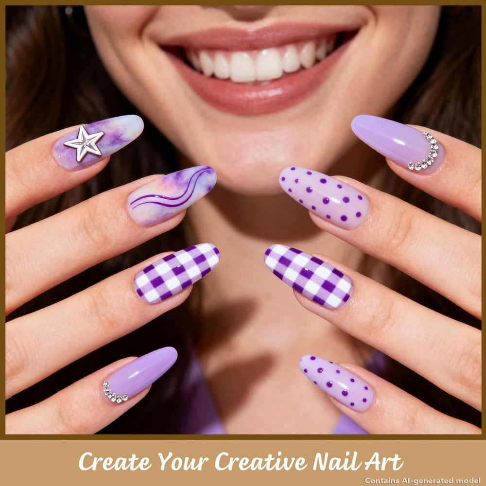 Artdone finished flower nail pattern demonstrating kit's ability to produce detailed designs