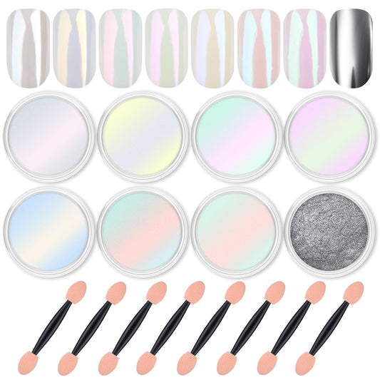 Artdone front packaging showing eight chrome powder jars and kit benefits