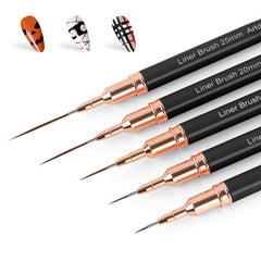 Artdone metallic liner set front view showing five brushes and packaging benefit control