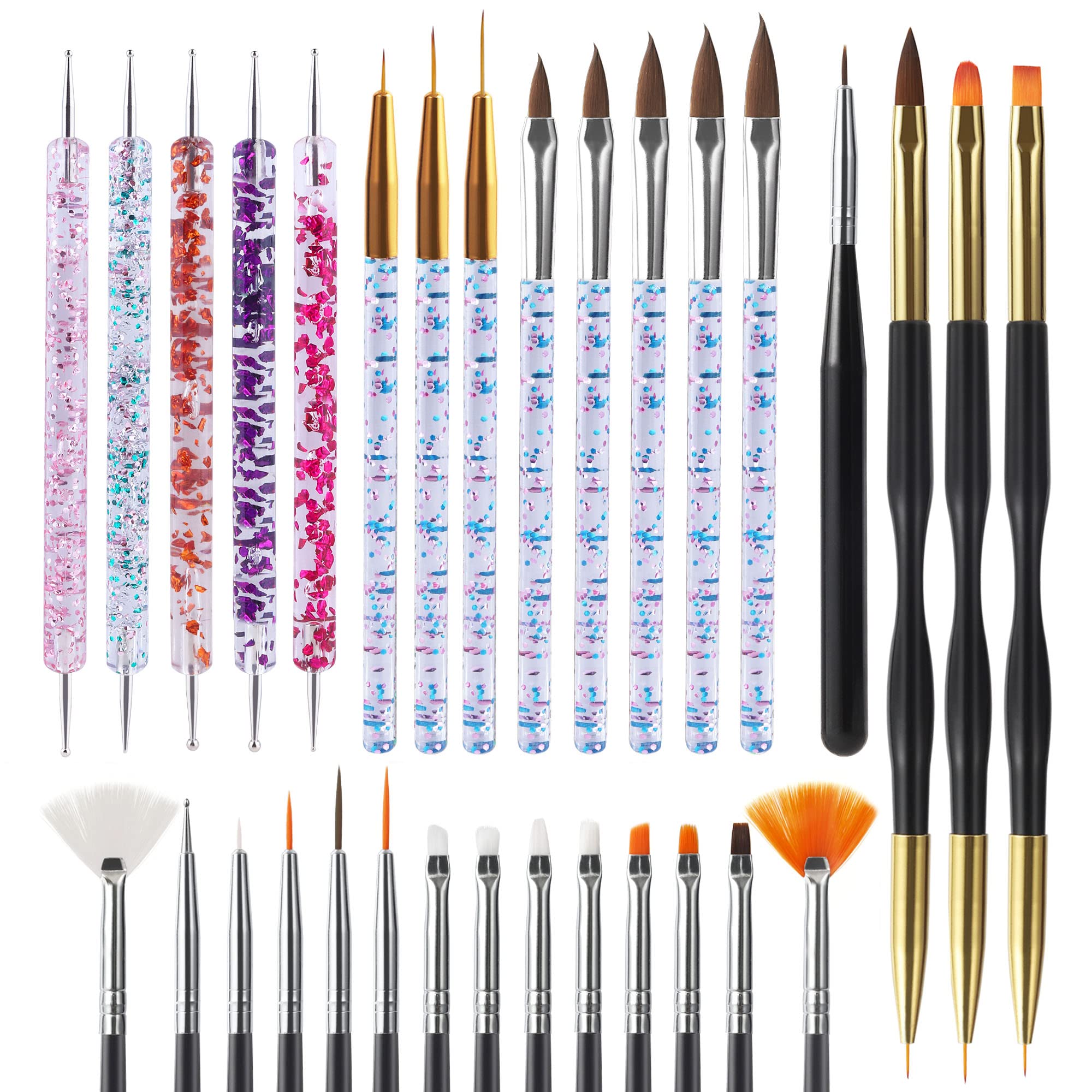 Artdone front packaging showing complete 31-piece nail art kit and contents