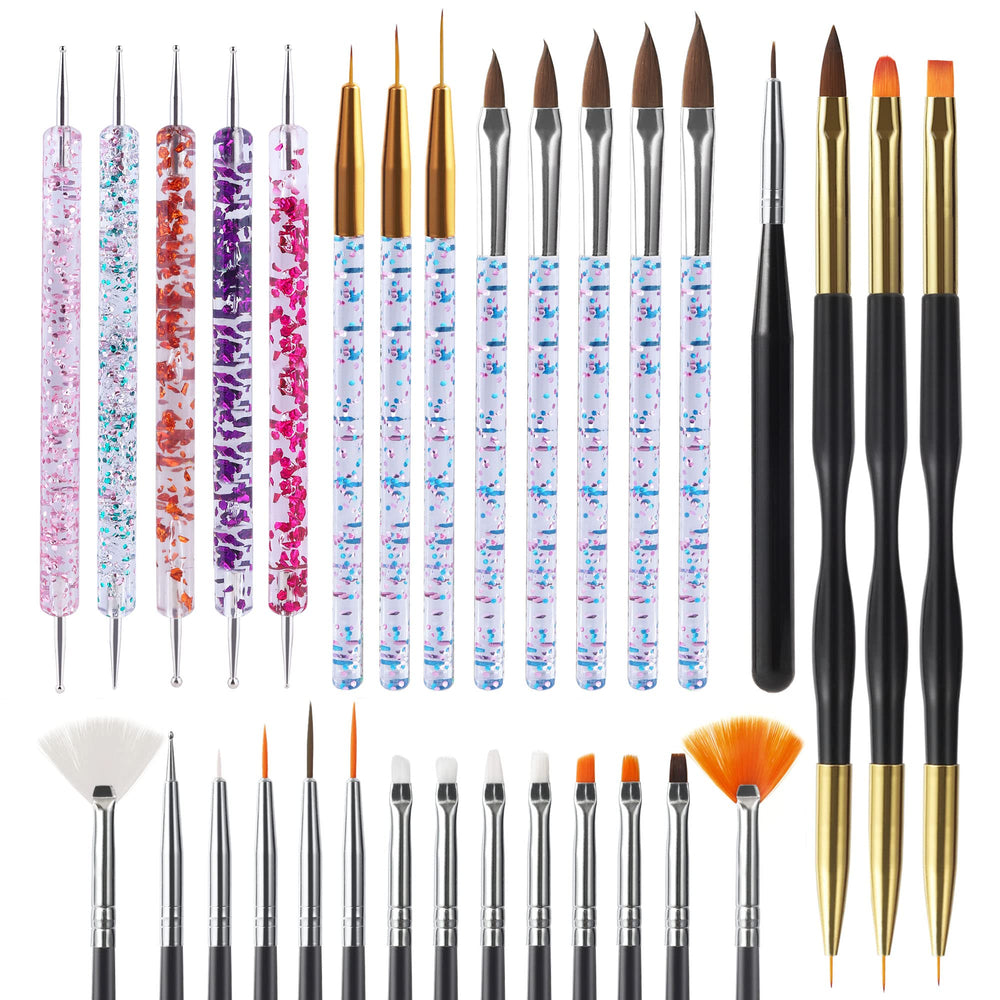 Artdone front packaging showing complete 31-piece nail art kit and contents