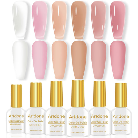 Artdone front packaging showing six translucent jelly gel pots and neutral tones