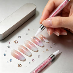 Artdone handle grip detail with inlaid rhinestone, for comfortable control