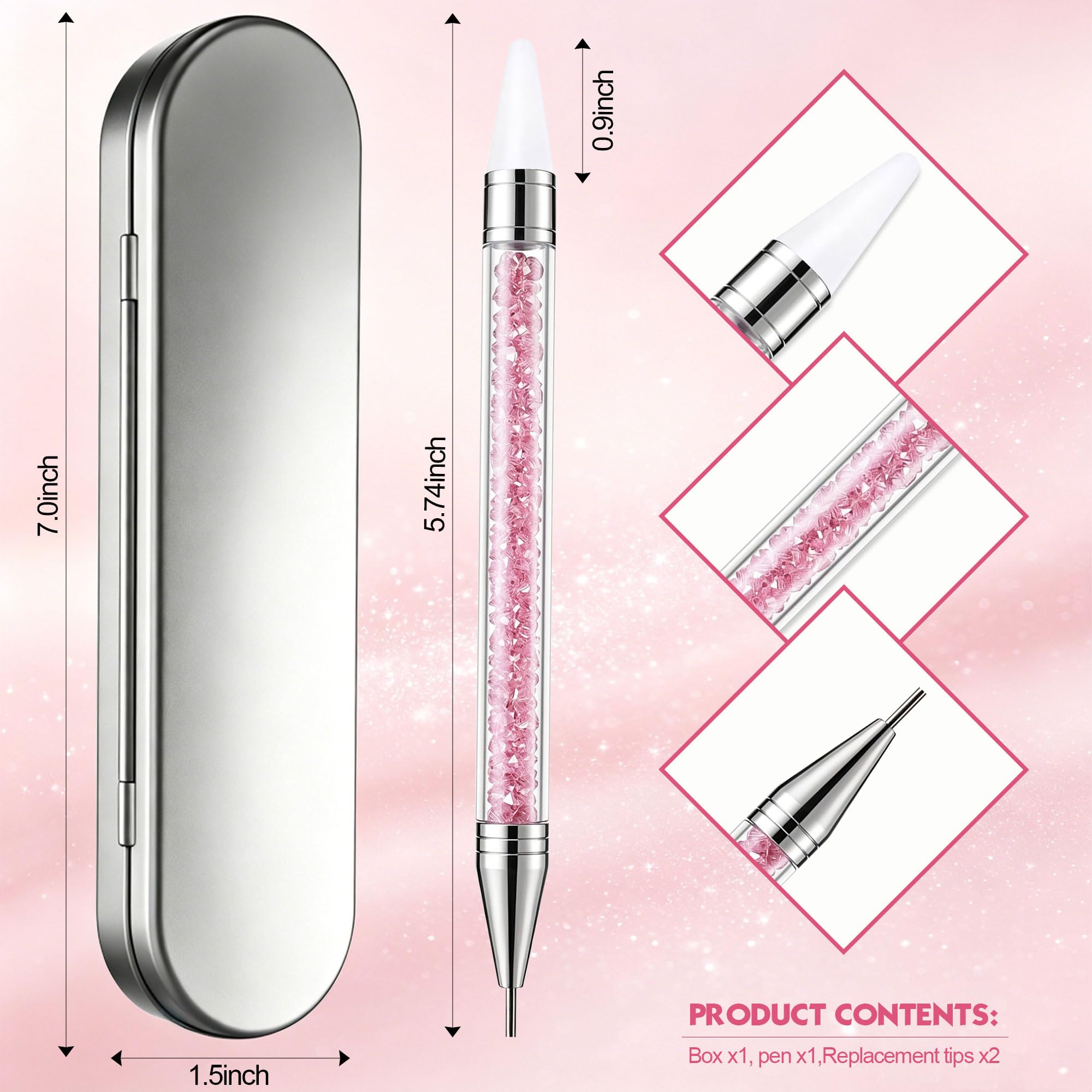 Artdone close-up of fine metal tip aligning crystals, for accurate placement