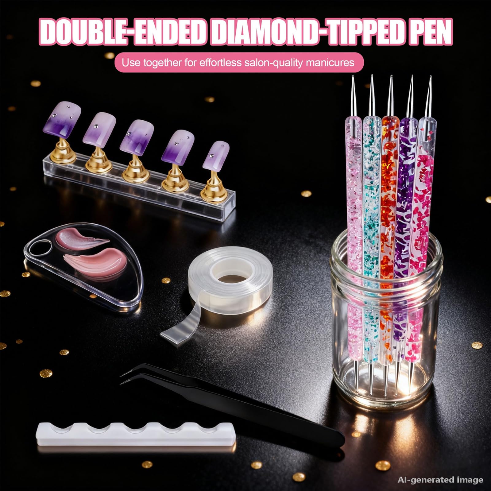 Artdone nail stands and holder displaying tidy storage to keep workspace organized