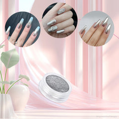 Artdone powder gently buffed onto cured gel nail for mirror finish