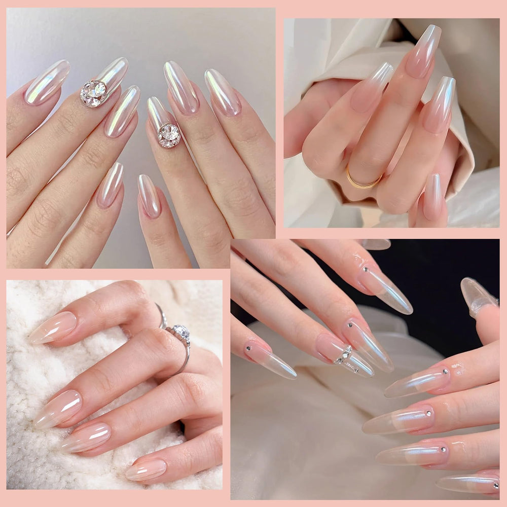 Artdone resin sample with chrome powder showing pearlescent shimmer benefit