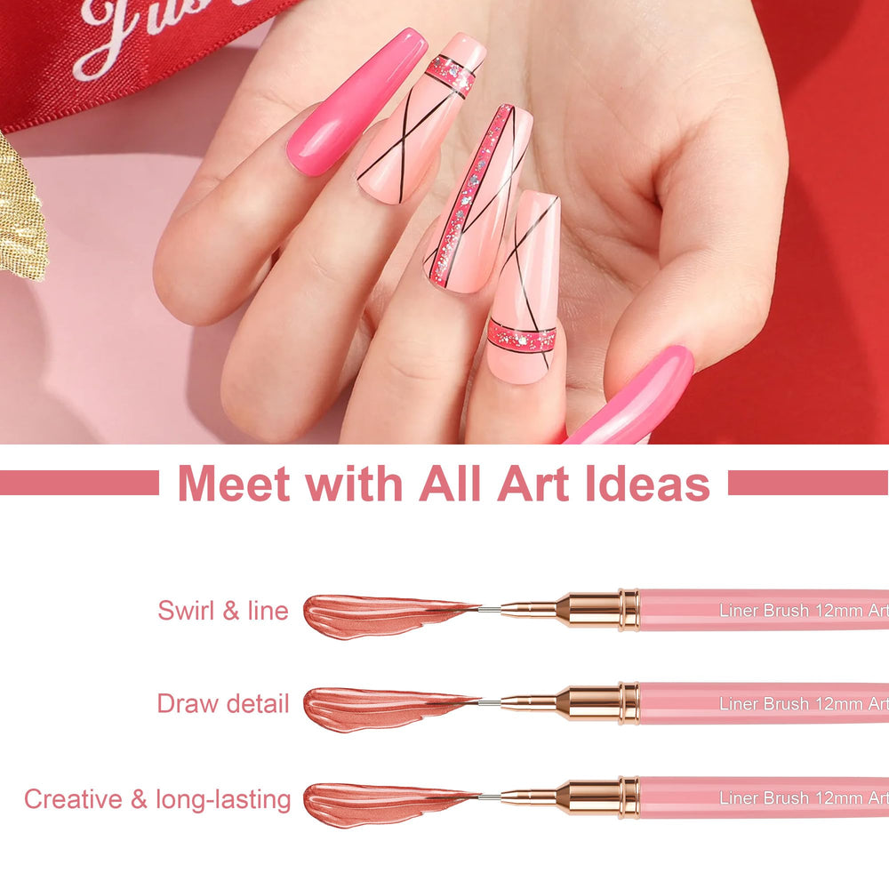Artdone brushes next to a ruler showing sizes 5 to 25mm for accurate scale reference