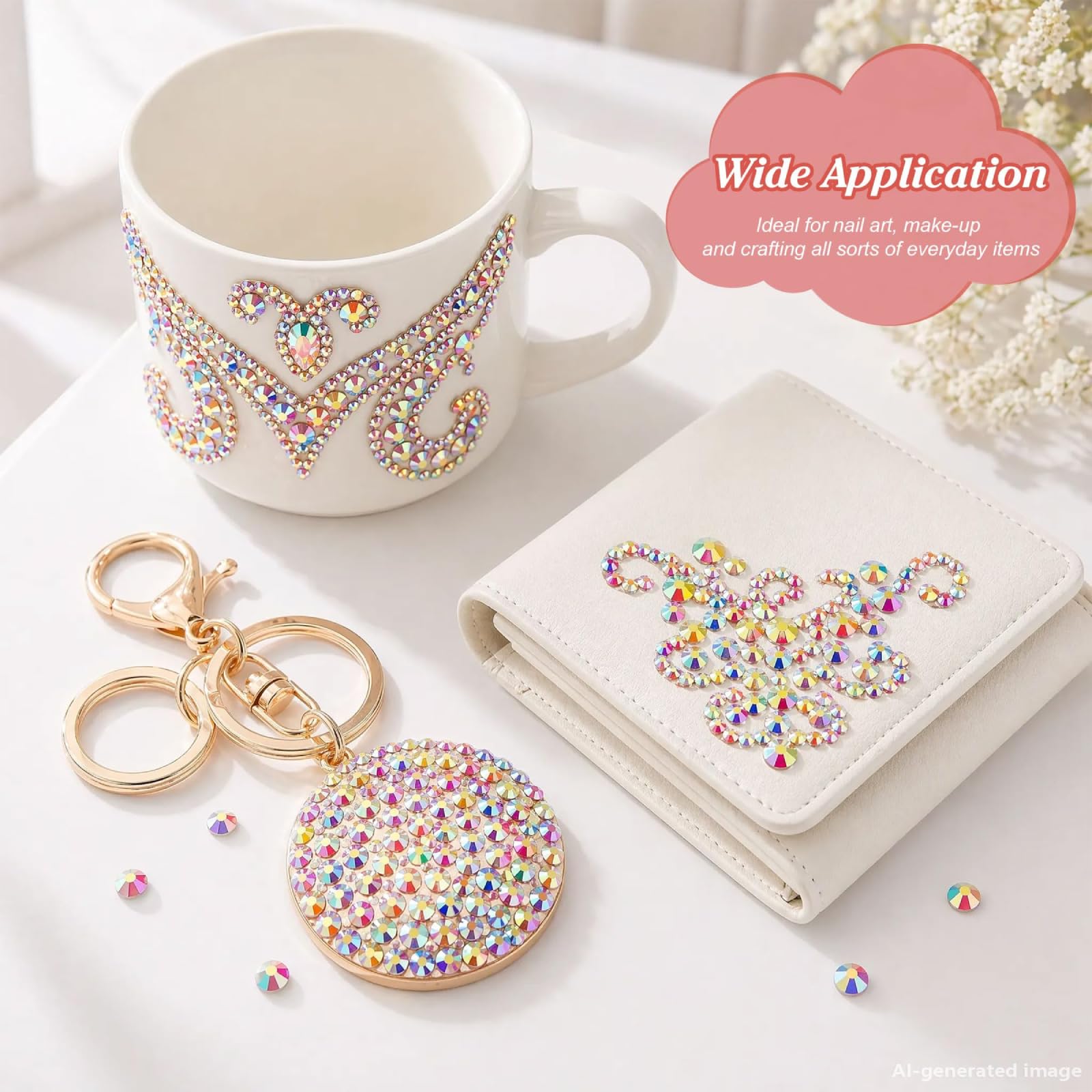 Artdone organized storage containers with rhinestones for easy project access