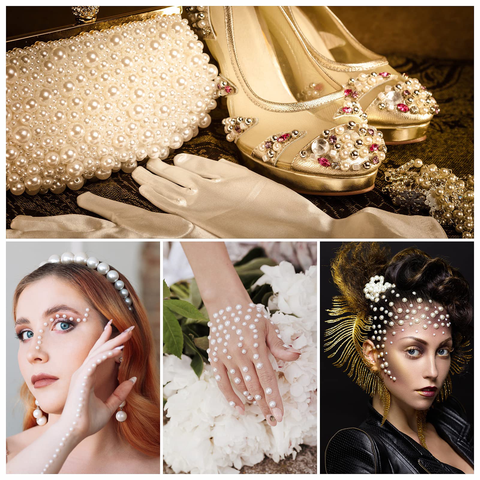 Artistbeauty nail art with pearls showing precise, lasting embellishment