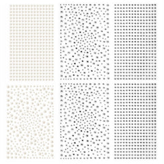 Artistbeauty sheet front showing many clear rhinestones and pearl stickers for easy selection