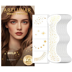 Artlunar front packaging showing gold glitter patches and gift-ready box