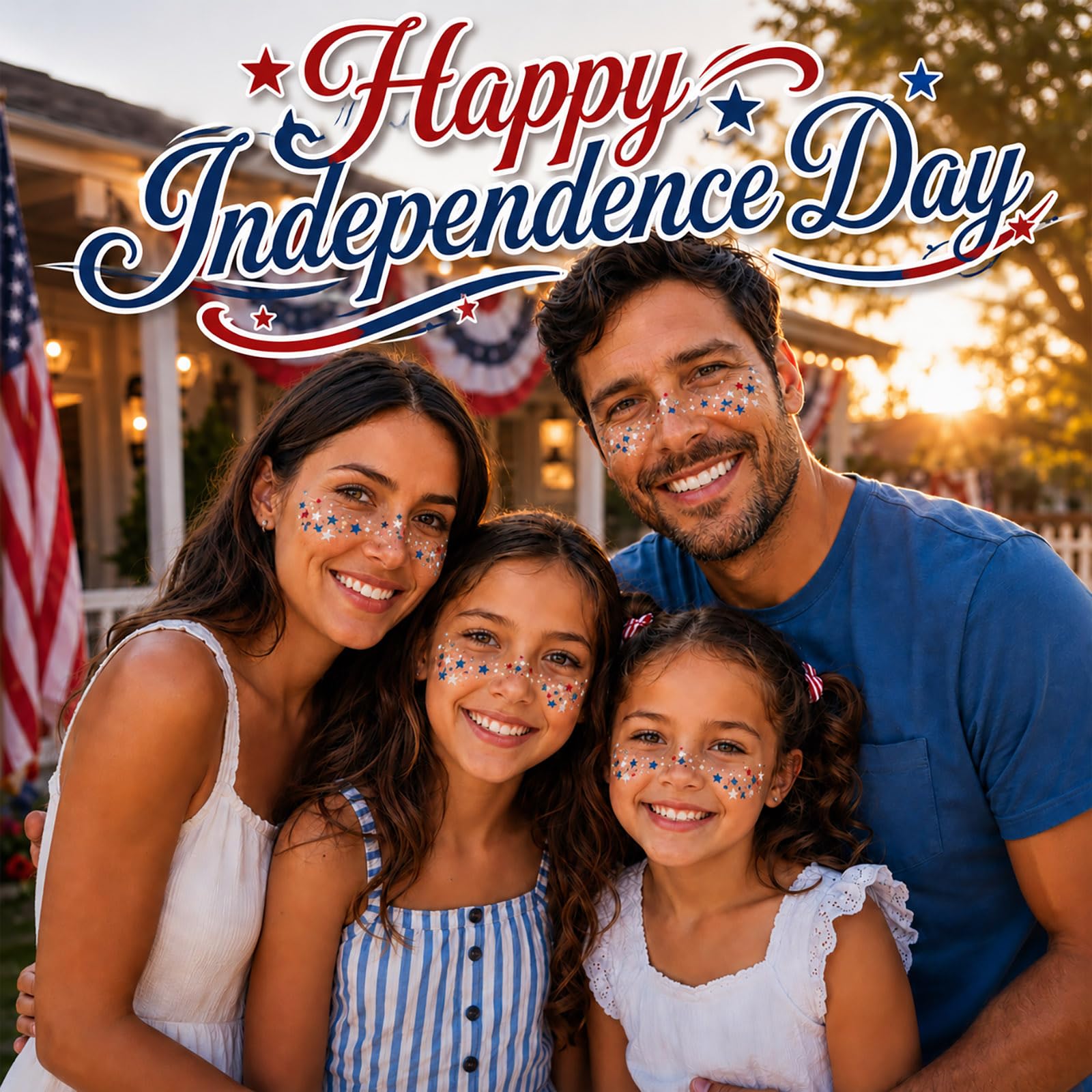 Artlunar child wearing stars creating fun patriotic look for family photos